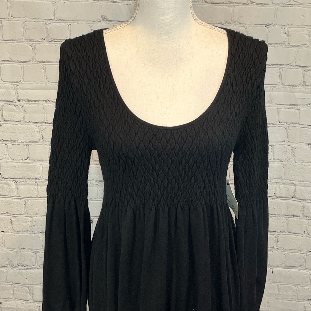 ANGIE Black Long Sleeve Sweater Dress-Medium - Picture 2 of 4